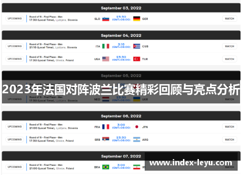 2023年法国对阵波兰比赛精彩回顾与亮点分析